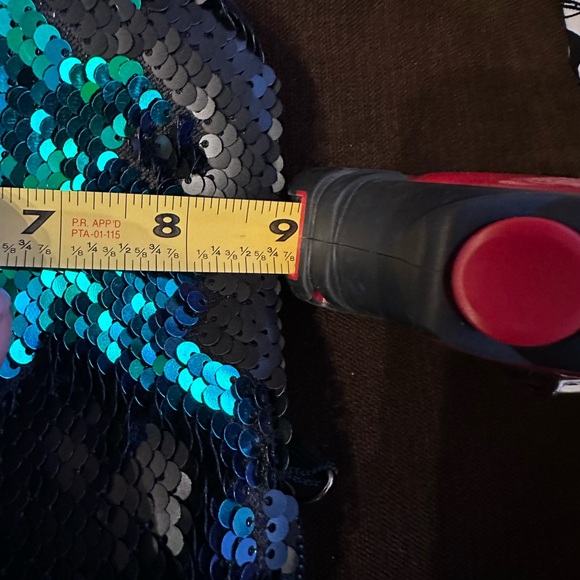 Wild Fable Flip Purple Blue Sequence MiniSkirt With blue green black Purse Sz XS - Picture 15 of 16